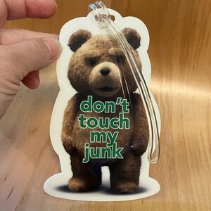 Ted Movie 'don't touch my junk' Luggage Tag - Brown Bear Graphic